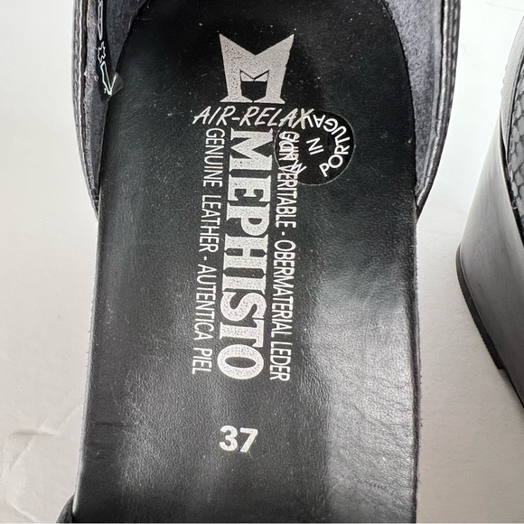 Mephisto Air Relax Wedge Ankle Strap Faux Snakeskin Leather Sandal size 37/7 - Picture 11 of 14